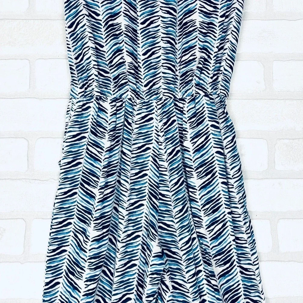 Old Navy Girls Blue White Zebra Print Short Sleeve Jumpsuit Size L 10-12
